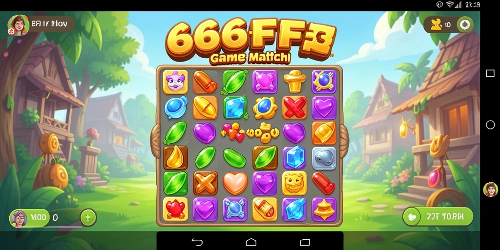 Screenshot utama 666FF menampilkan aksi gameplay Match-3 yang seru.