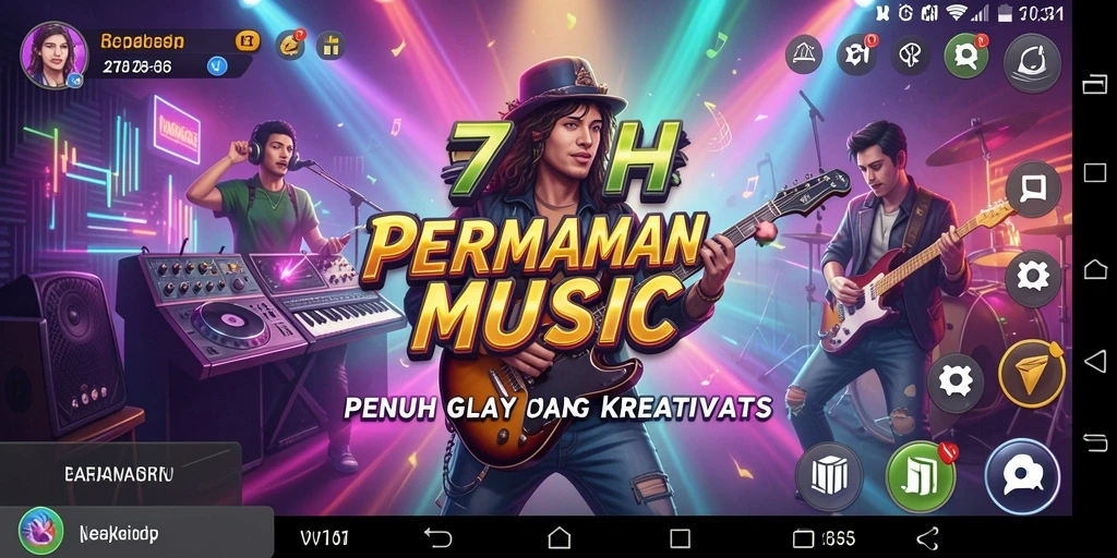 Tampilan gameplay 71H yang menarik dengan interaksi musik.