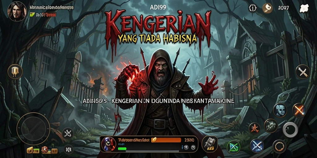 Screenshot gameplay ADI99 menampilkan momen menakutkan yang penuh ketegangan.