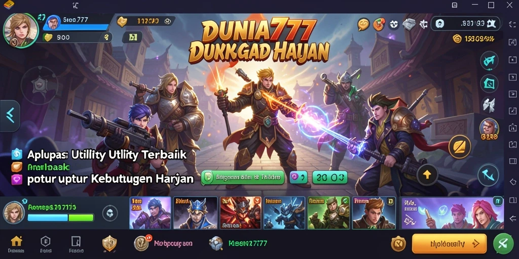Tampilan antarmuka DUNIA777 yang intuitif dan fungsional.