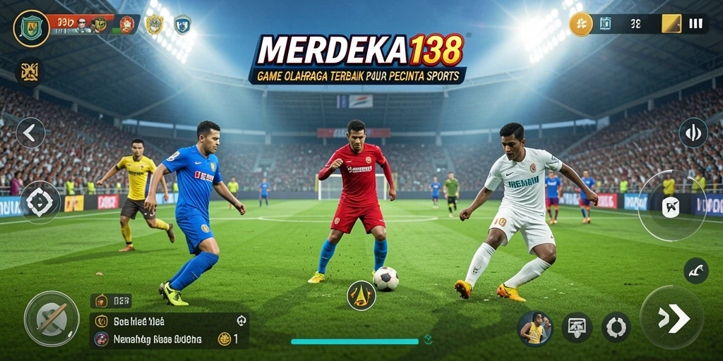 Tangkapan layar utama permainan MERDEKA138 menampilkan aksi olahraga yang mendebarkan.