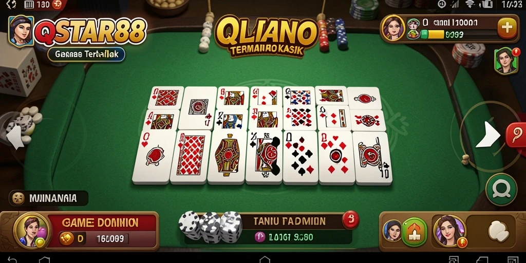 Tampilan menarik dari gameplay Domino yang mengasyikkan di QQSTAR88.