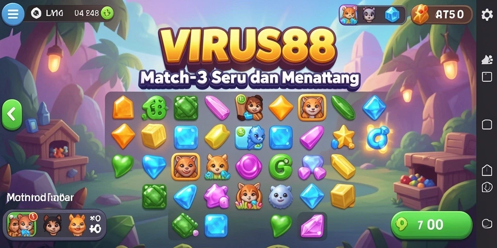 Tangkapan layar menampilkan gameplay seru di VIRUS88.