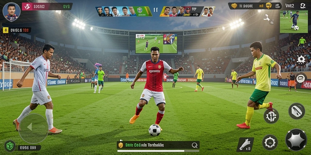 Tampilan gameplay menarik dalam <strong>VV62</strong> yang penuh aksi sepak bola.