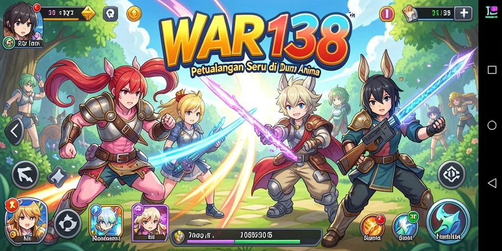Tampilan menawan dari gameplay petualangan anime di WAR138.