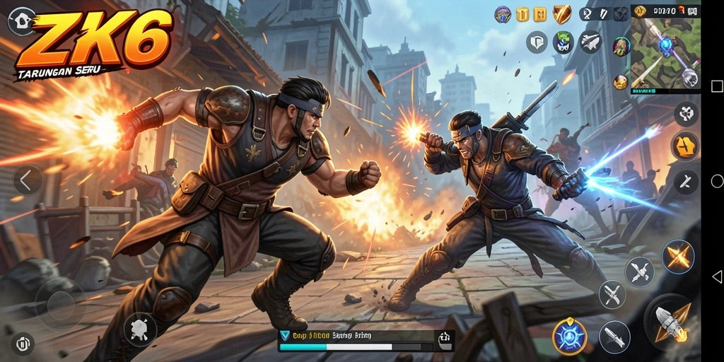 Gameplay ZK6 menghadirkan pertarungan yang mendebarkan dan intens.